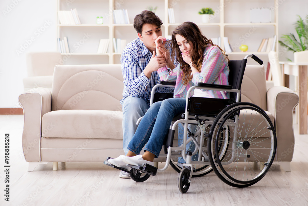 Desperate disabled person on wheelchair Desperate disabled person on wheelchair