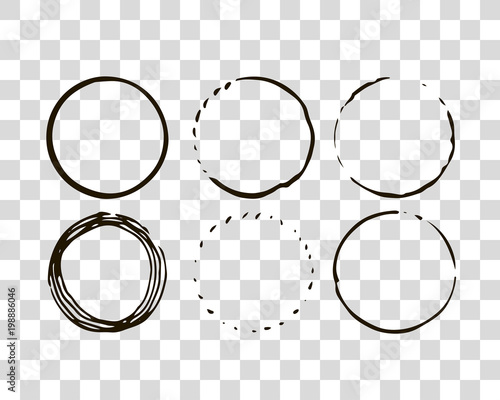 Hand drawn elements for logotype with  circles
