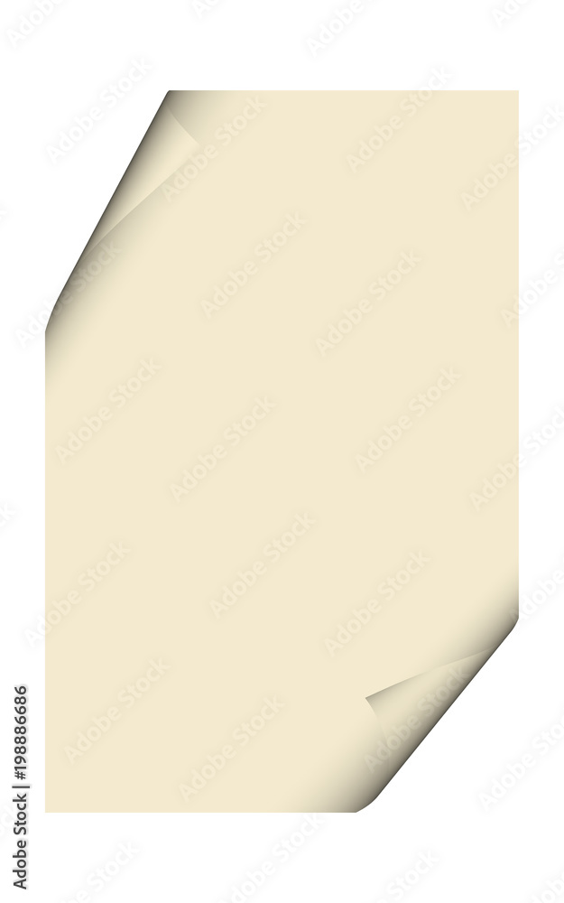 Leeres Blatt Papier mit eingerollten Ecken Stock Illustration | Adobe Stock