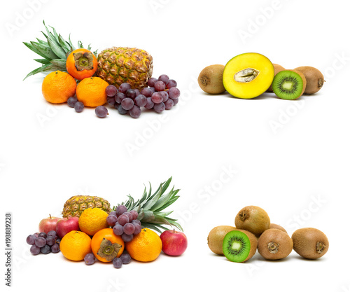 fresh juicy fruit on a white background