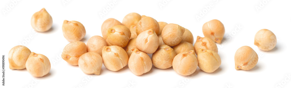 closeup of dried chickpeas isolated on white closeup of dried chickpeas isolated on white