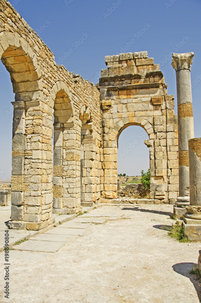 Ruins from the ancient Roman City of Volubilis in Morocco.