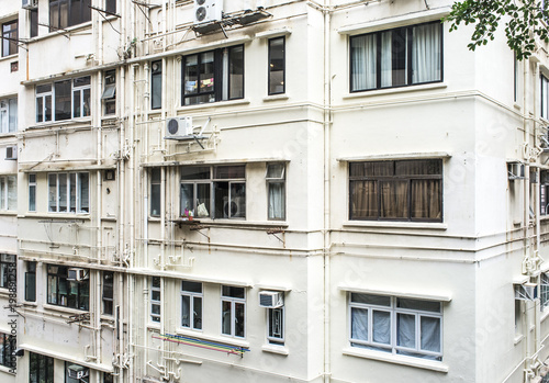 Canvas Print Apartment building in Hong Kong