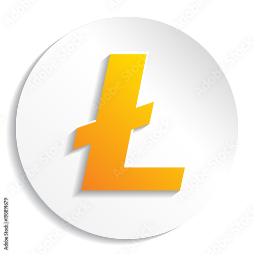 Crypto currency litecoin paper style vector logo, icon for web, sticker for print. litecoin blockchain cryptocurrency