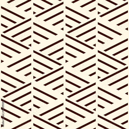 Brown diagonal lines on white background. Seamless pattern with slanted strokes. Hash stroke motif. Vector art