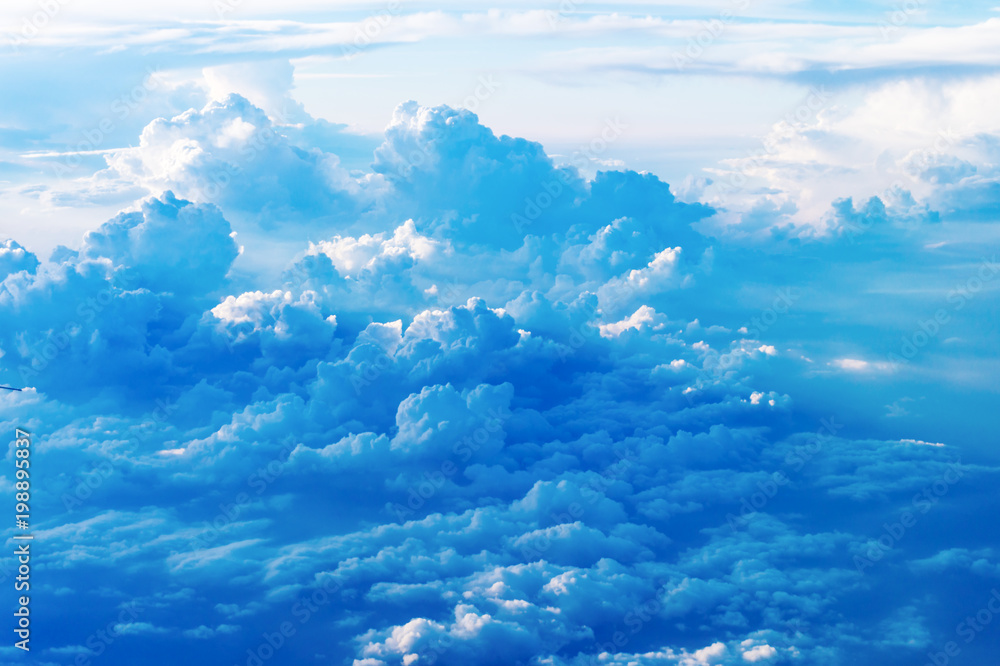 Naklejka premium Blue sky and cloud background and texture