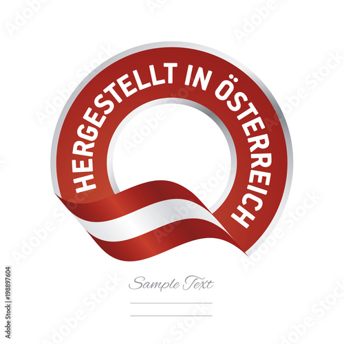 Made in Austria (German language - Hergestellt in Osterreich) stamp logo icon