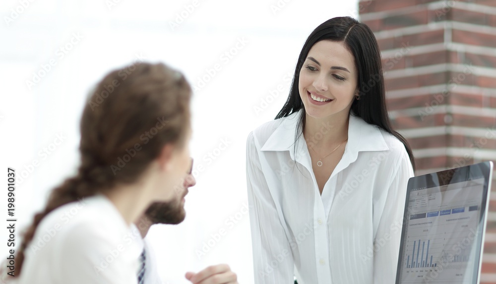 professional specialists of the company discussing financial schedules professional specialists of the company discussing financial schedules