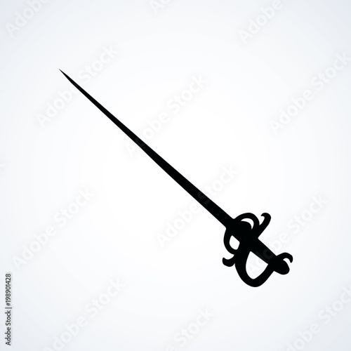 Old Epee. Vector drawing