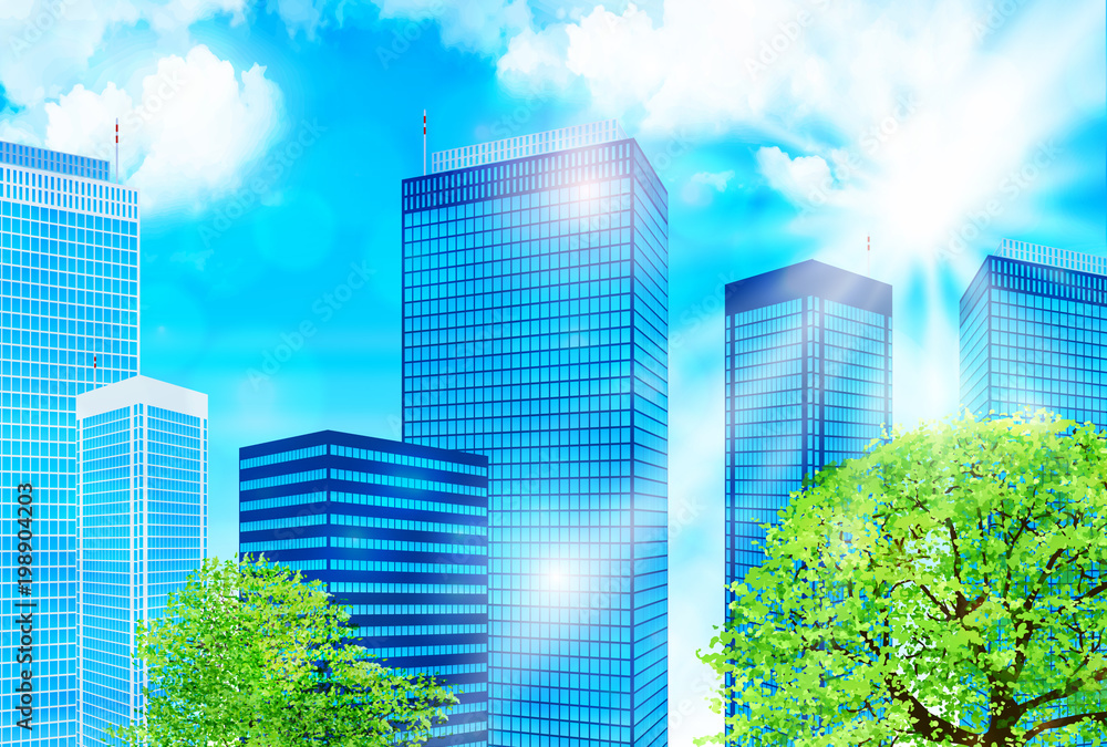 ビル 建物 風景 背景 Stock ベクター Adobe Stock