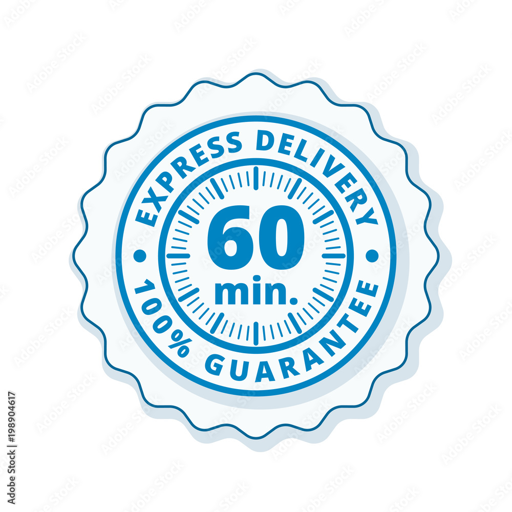 60 minutes Express Delivery illustration 60 minutes Express Delivery illustration