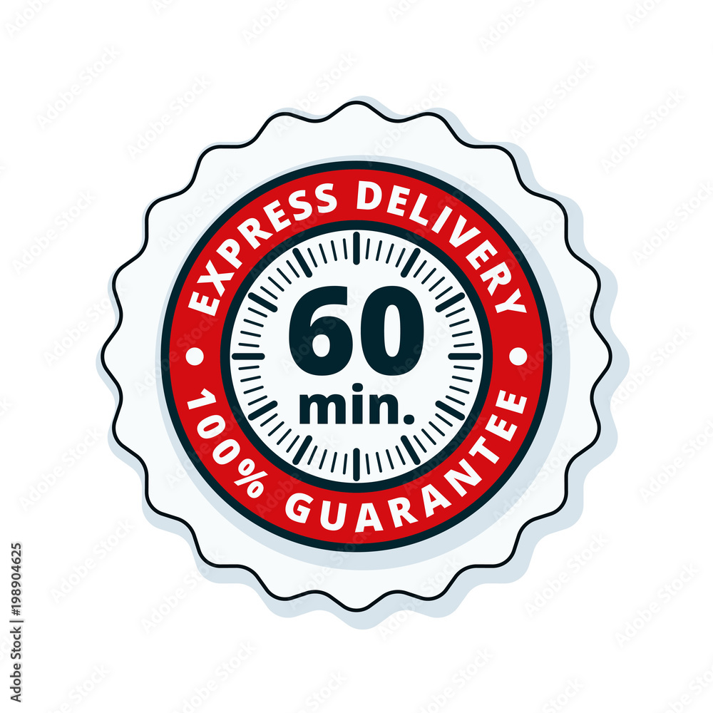 60 minutes Express Delivery illustration 60 minutes Express Delivery illustration