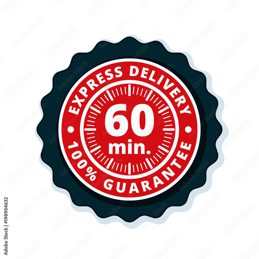 60 minutes Express Delivery illustration 60 minutes Express Delivery illustration