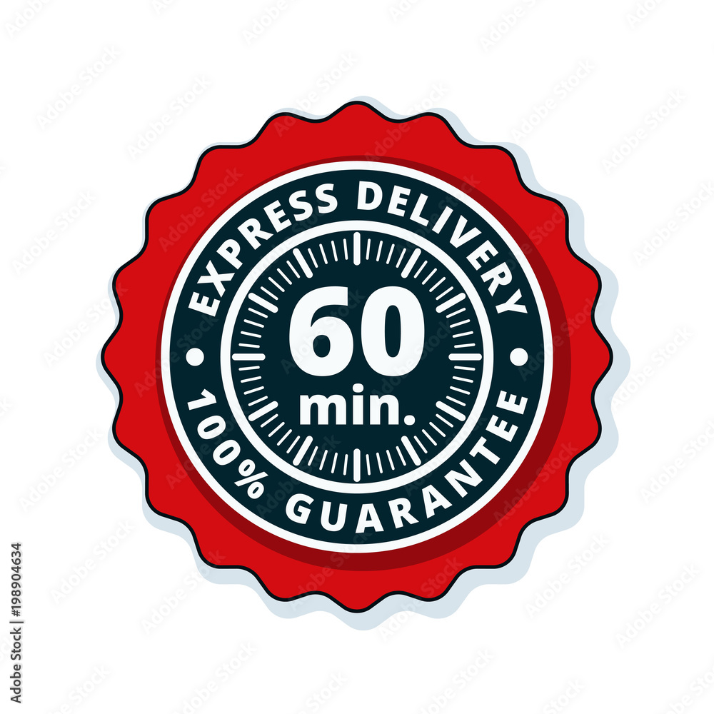 60 minutes Express Delivery illustration 60 minutes Express Delivery illustration