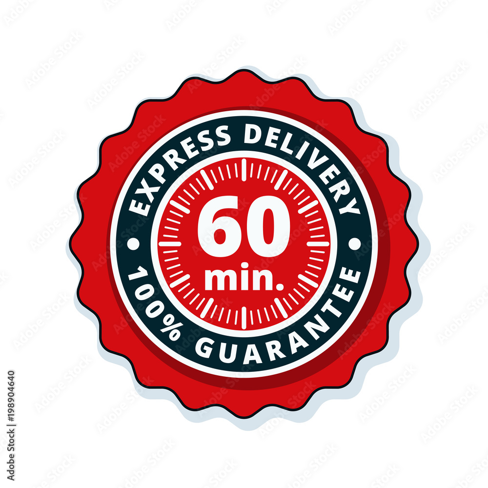 60 minutes Express Delivery illustration 60 minutes Express Delivery illustration