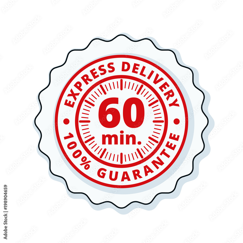 60 minutes Express Delivery illustration 60 minutes Express Delivery illustration