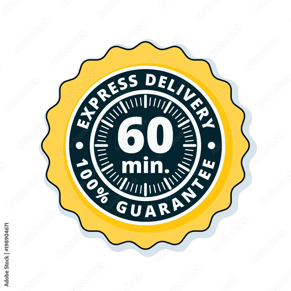 60 minutes Express Delivery illustration 60 minutes Express Delivery illustration
