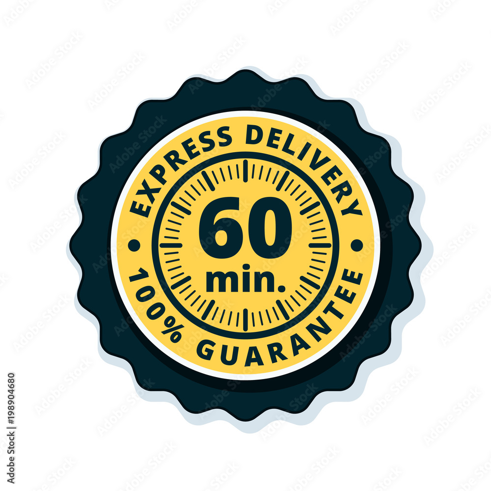 60 minutes Express Delivery illustration 60 minutes Express Delivery illustration