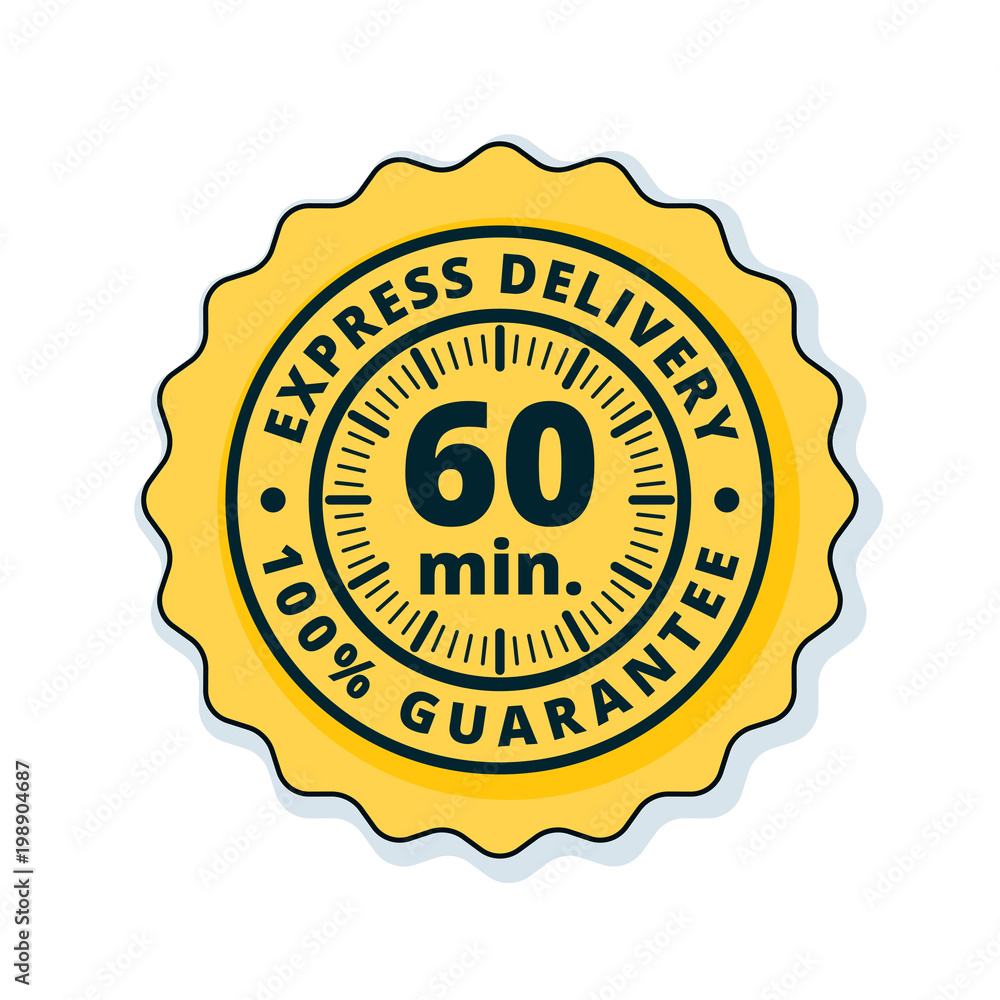 60 minutes Express Delivery illustration 60 minutes Express Delivery illustration