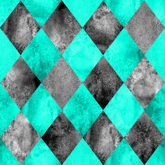Sierkussen Turquoise patronen Argyle ruitpatroon klassieke stijl  © Olga