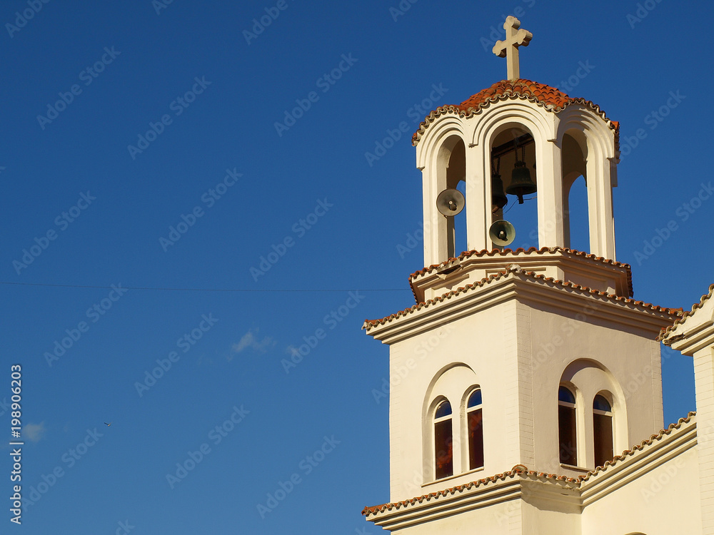 Bell Tower of The St. Paraskevi Church in Paralia Katerinis, Greece