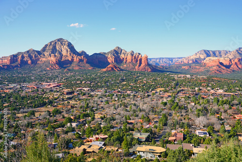 Fotografie Landscape panoramic view of Sedona in Red Rock Country in the Coconino National