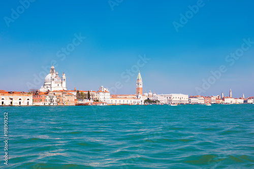 View of the city from the lagoon. Venice, Italy.