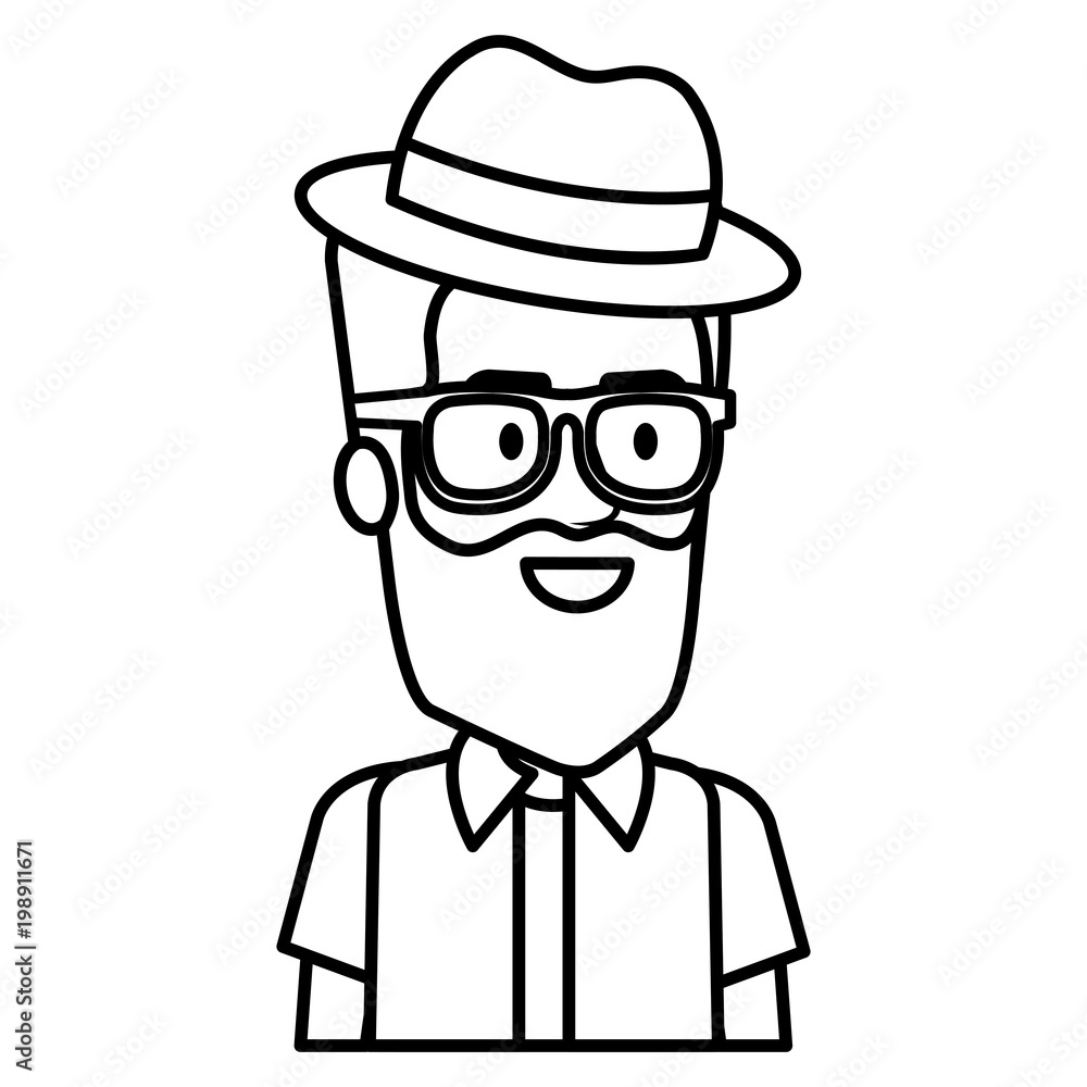 young man with beard and hat avatar character vector illustration design young man with beard and hat avatar character vector illustration design