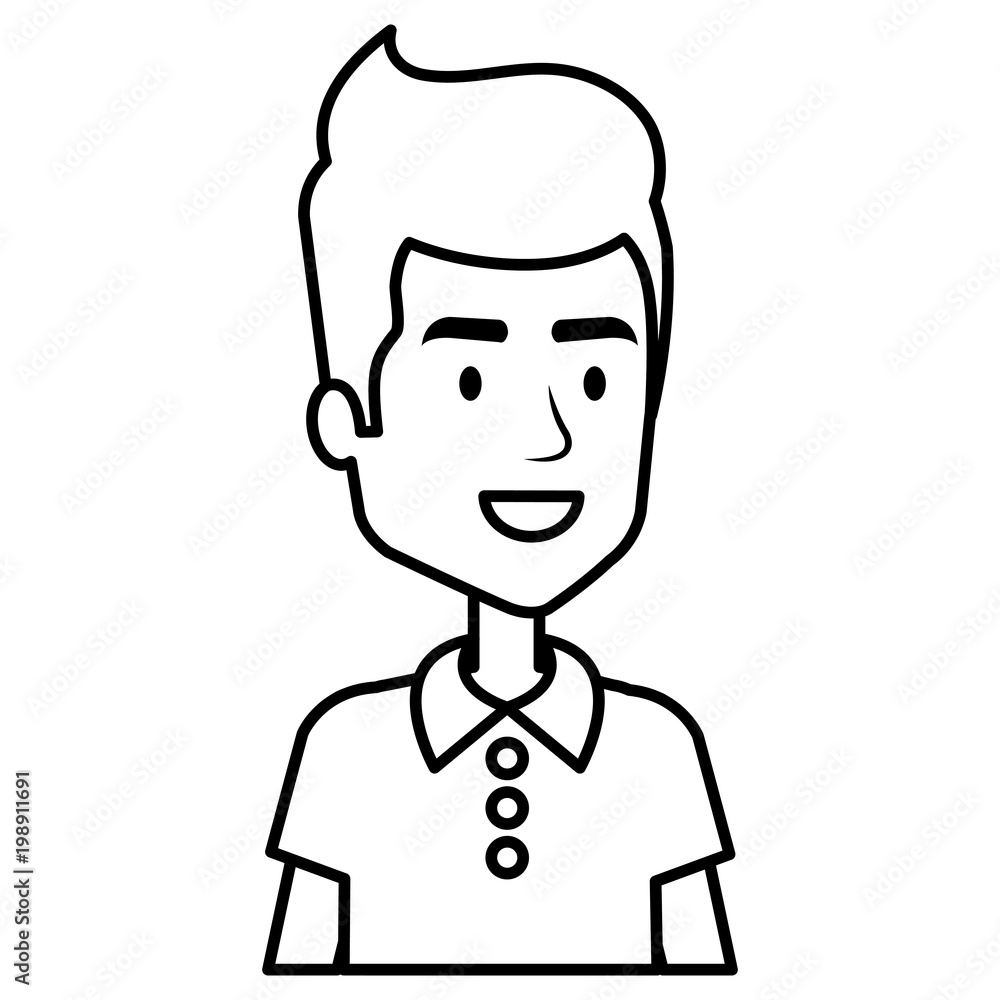 young man avatar character vector illustration design