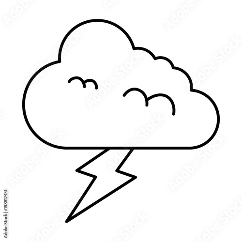 climate cloud with thunder vector illustration design