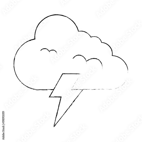 climate cloud with thunder vector illustration design
