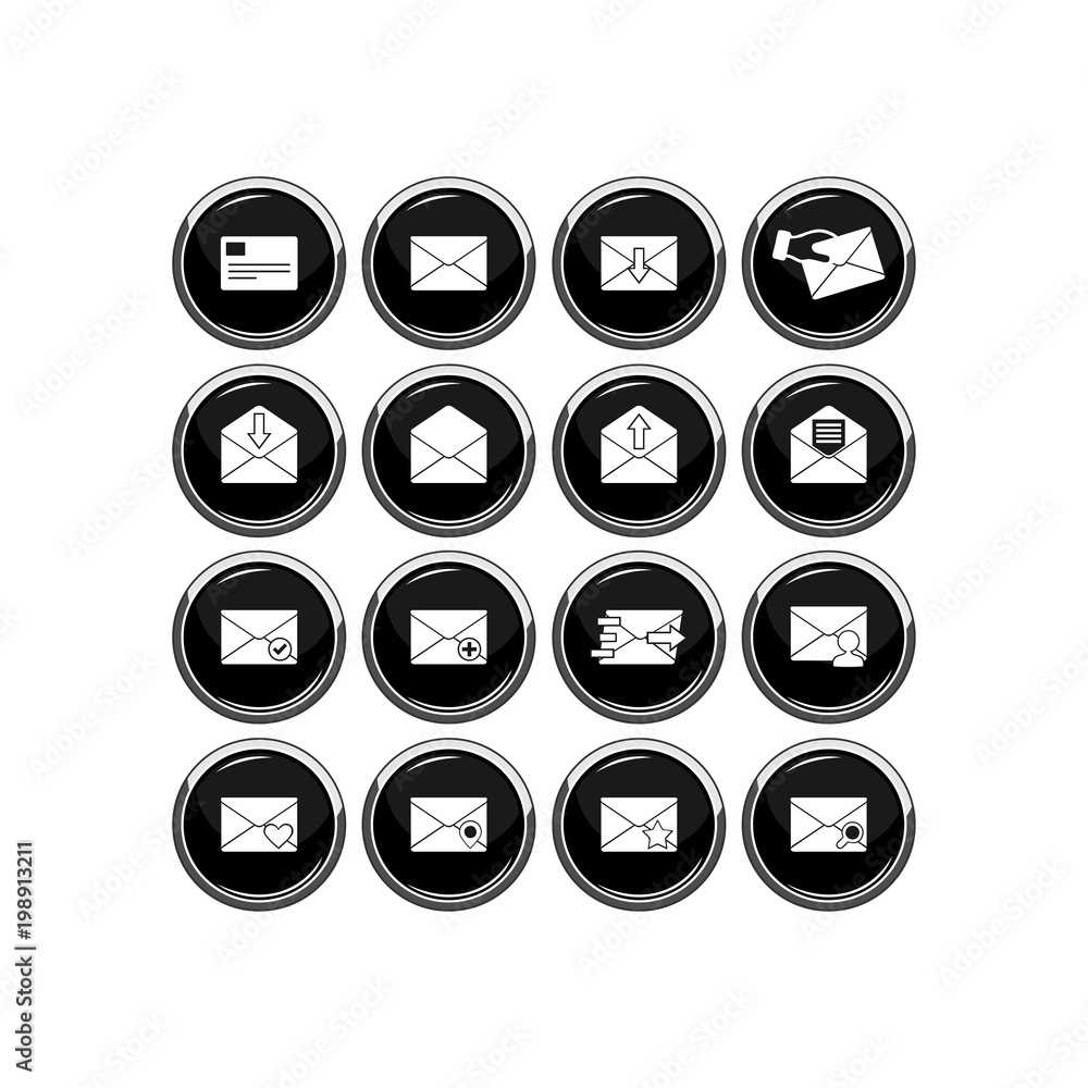 Mail icon. Flat vector icon set Mail icon. Flat vector icon set