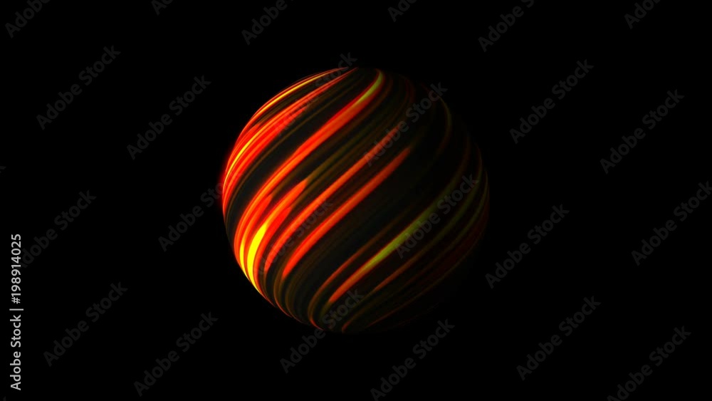 Sphere with bright glowing lines on black, 3d rendering background, computer generating Sphere with bright glowing lines on black, 3d rendering background, computer generating