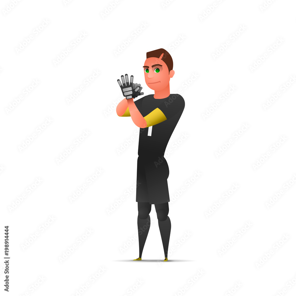 Soccer wating goalkeeper. Character design isolated Vector illustration Soccer wating goalkeeper. Character design isolated Vector illustration