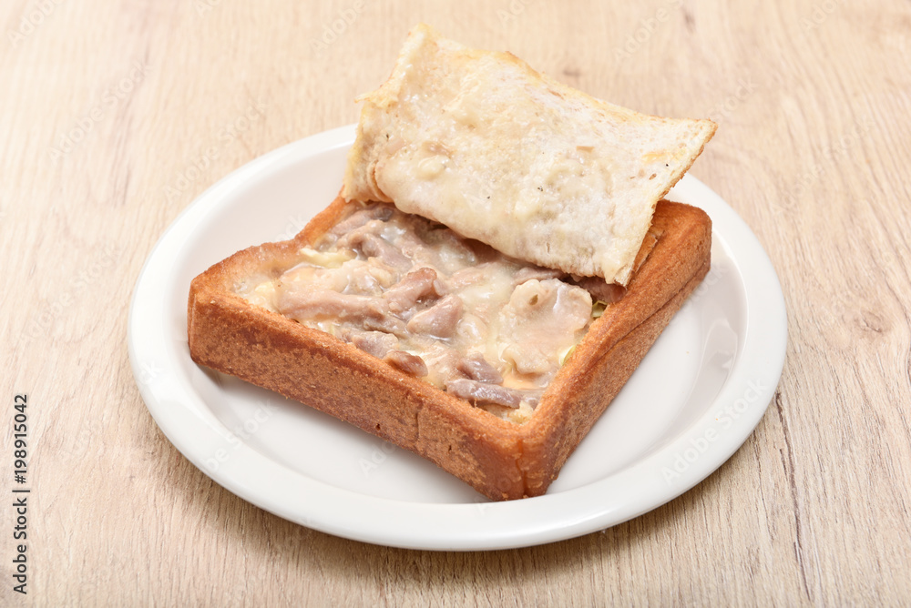 Close up of coffin bread Coffin bread is a famous snack of Tainan in Taiwan. Close up of coffin bread Coffin bread is a famous snack of Tainan in Taiwan.