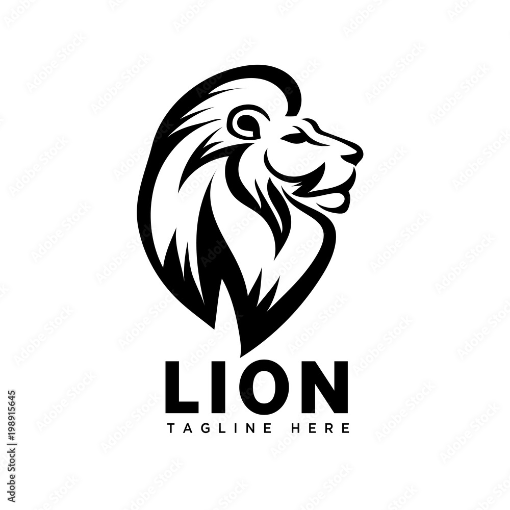 elegant lion head art logo elegant lion head art logo