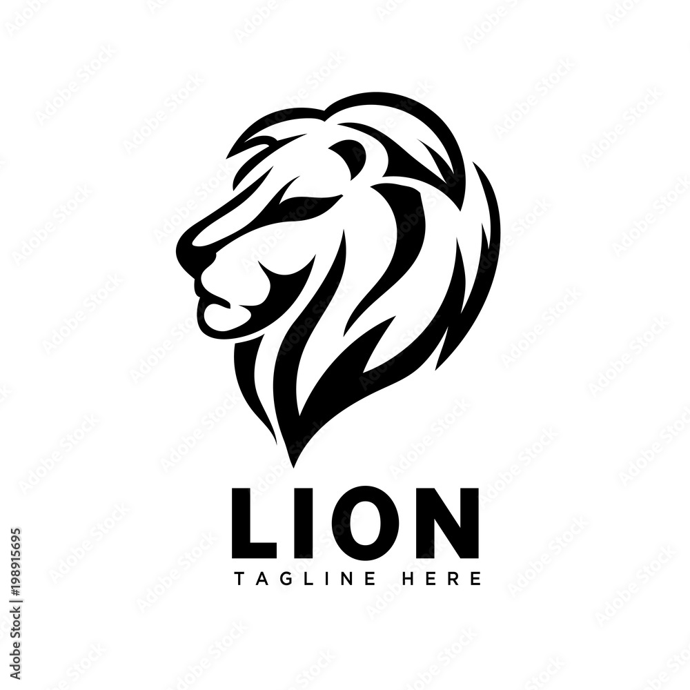 elegant lion head art logo elegant lion head art logo