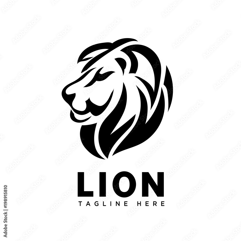 Fototapeta premium elegant lion head art logo