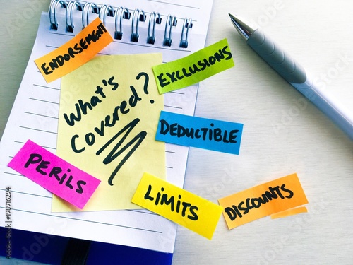 Understanding insurance terms colorful background 