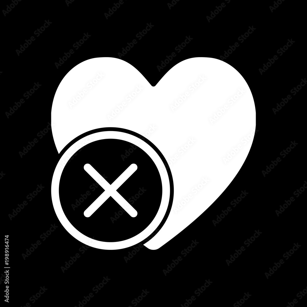 heart with cross. simple silhouette. White icon on black background. Inversion heart with cross. simple silhouette. White icon on black background. Inversion