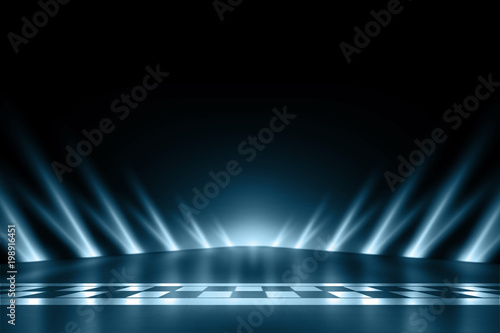 finish line on the racetrack with spotlights racing sport digital background illustration photo