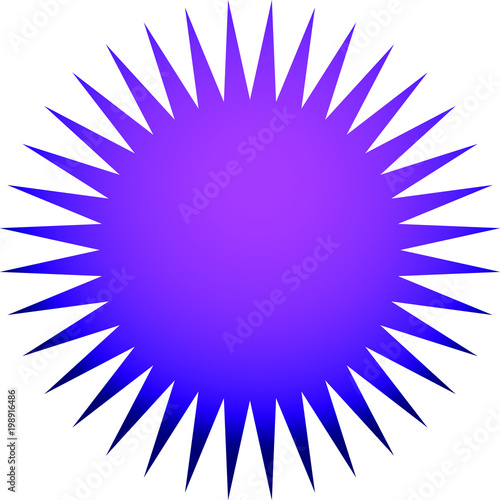 Purple spiked badge