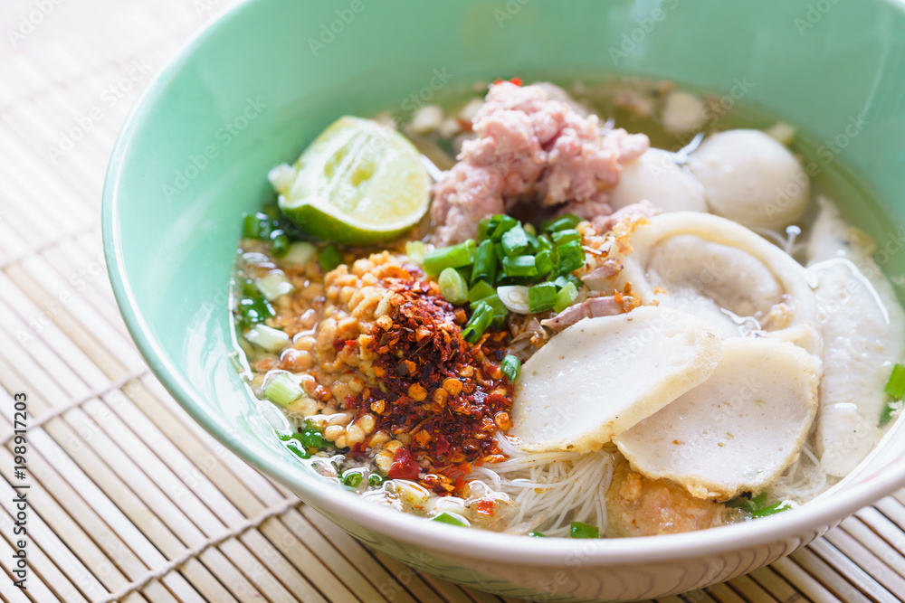 Noodle soup with fish balls Noodle soup with fish balls