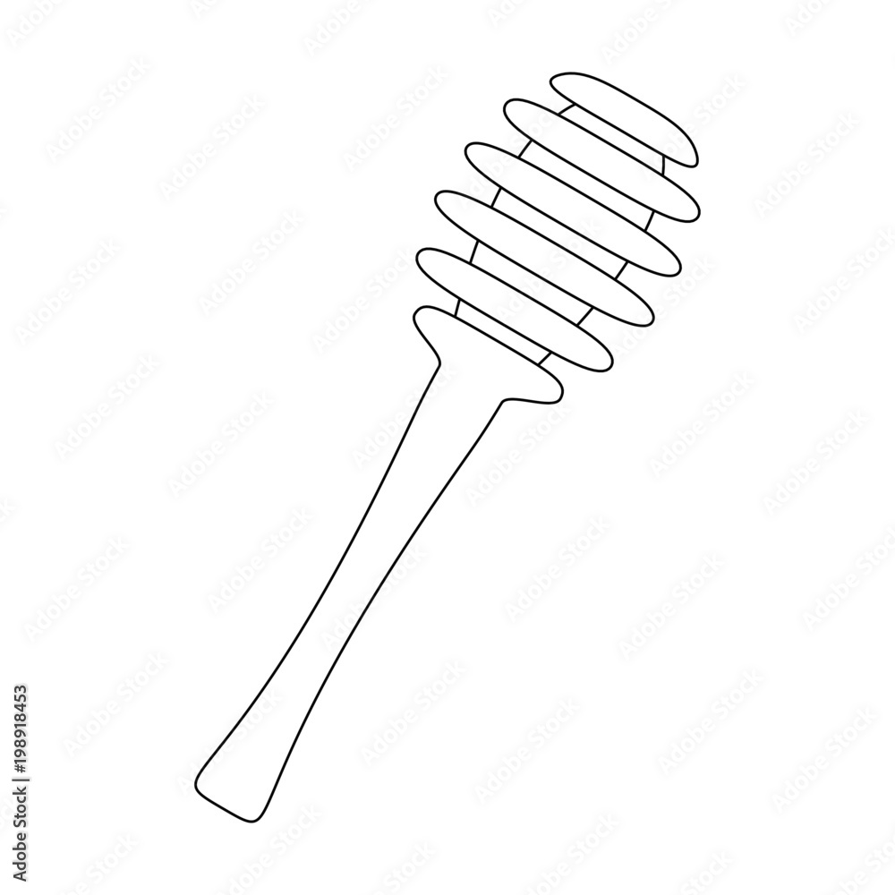 Honey dipper. Vector