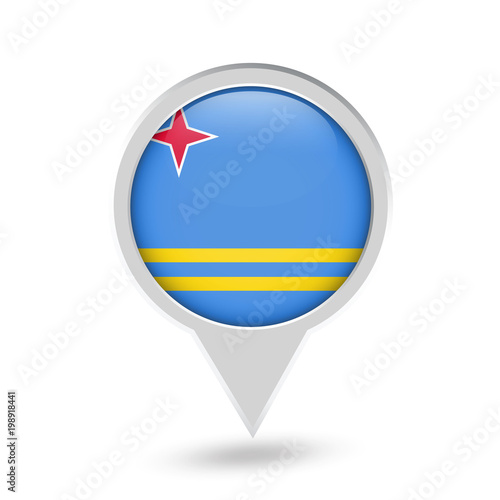Aruba Flag Round Pin Icon Free Download Aruba Flag Round Pin Icon - GFXLoad