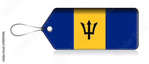Barbados flag label, Made in Barbados