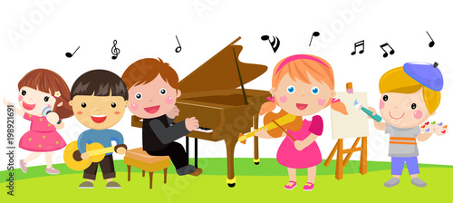 Children playing music