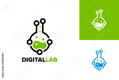 Digital Lab Logo Template Design Vector, Emblem, Design Concept, Creative Symbol, Icon
