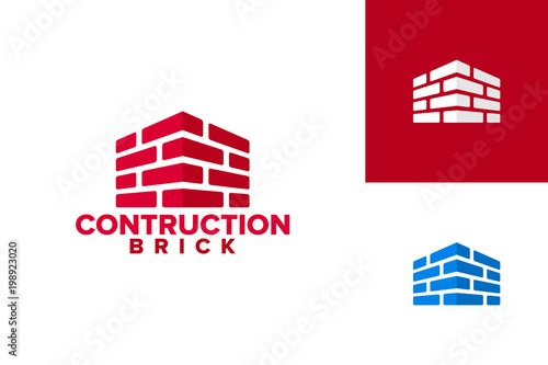 Brick Construction Logo Template Design Vector, Emblem, Design Concept, Creative Symbol, Icon