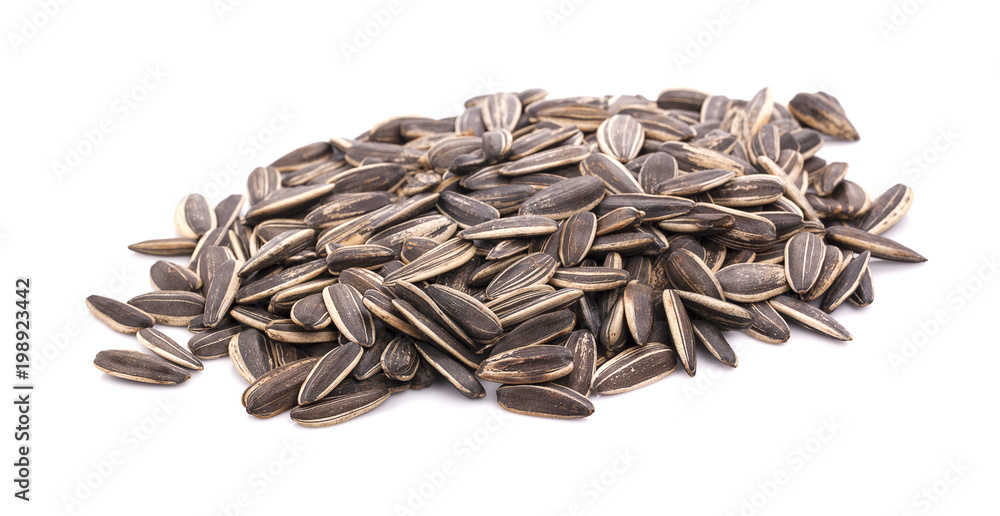 Sunflower seeds isolated on white background Sunflower seeds isolated on white background